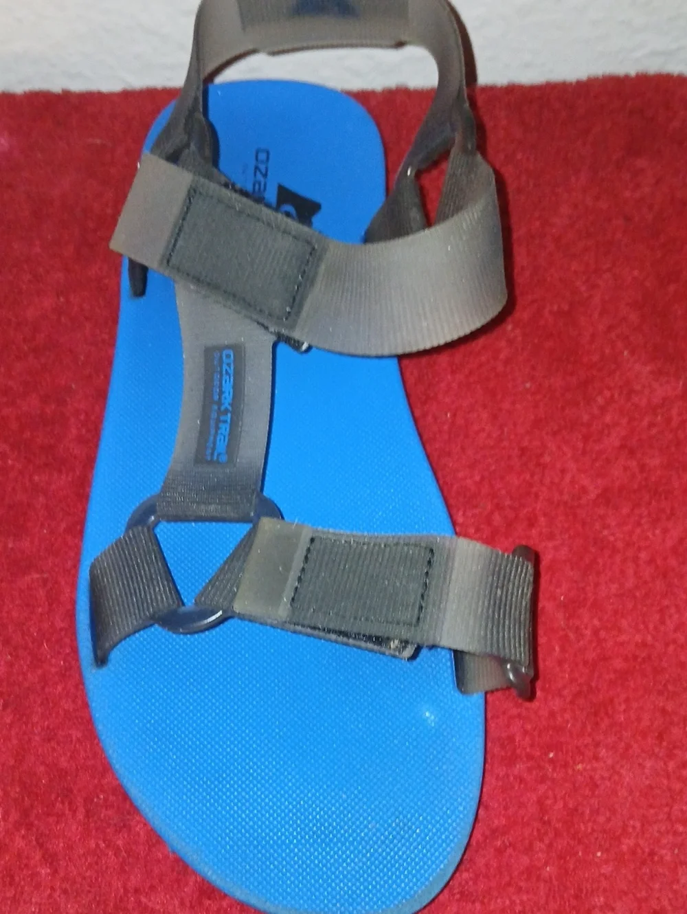 OZARK TRAIL MEN'S Blue Footbed Sandals with Black Straps